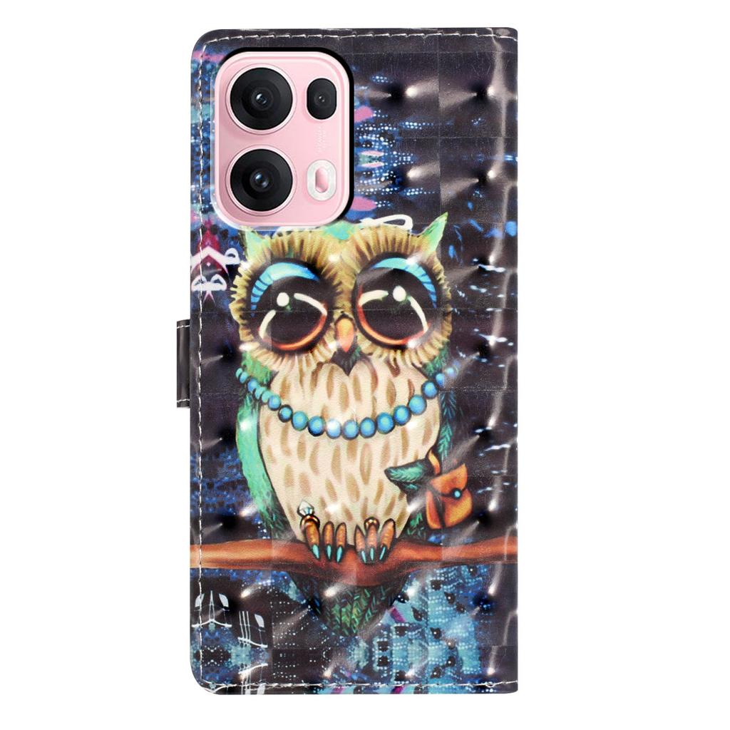 3D Muster PU Leder Handyhülle mit Brieftasche für Oppo A58 A38 A18 A57 A94 A17 A76 A36 A96 Reno8 Find X5 Reno7 A74 A54 A93 A78 Realme C61 C63 Realme 14 Pro