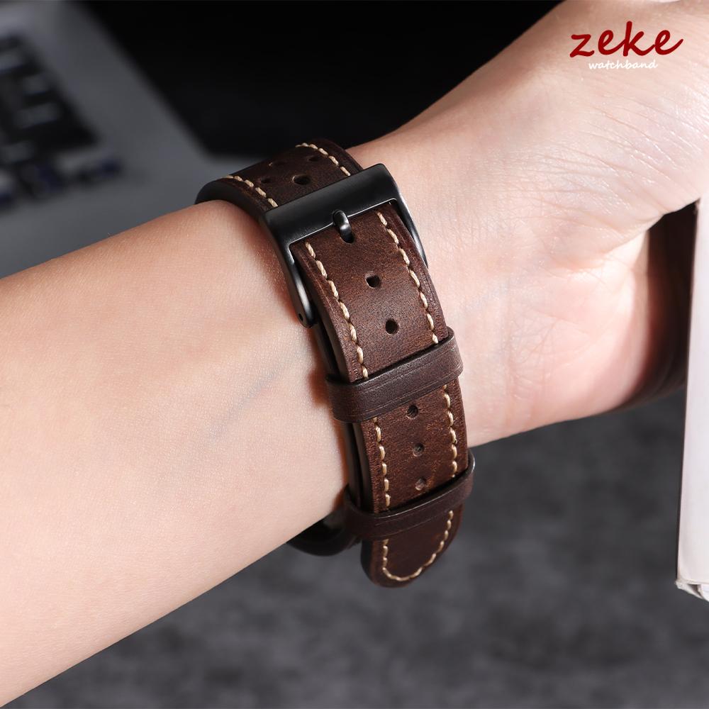 Curea de Ceas Vintage din Piele de Vițel cu Ceară Ulei 20mm 22mm 24mm Universală cu Cataramă Neagră Curele Smartwatch Poros Brățară Respirabilă