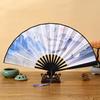 Folding Fan In Ancient Style for Boys, Dragon Design, Student Style, Bold Black Double-Sided Summer Plastic Fan, New Model