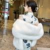 Rectangular Shawl Faux Fox Fur Cheongsam Wedding Dress Travel Photography Outerwear Skirt Banquet Cape Cloak