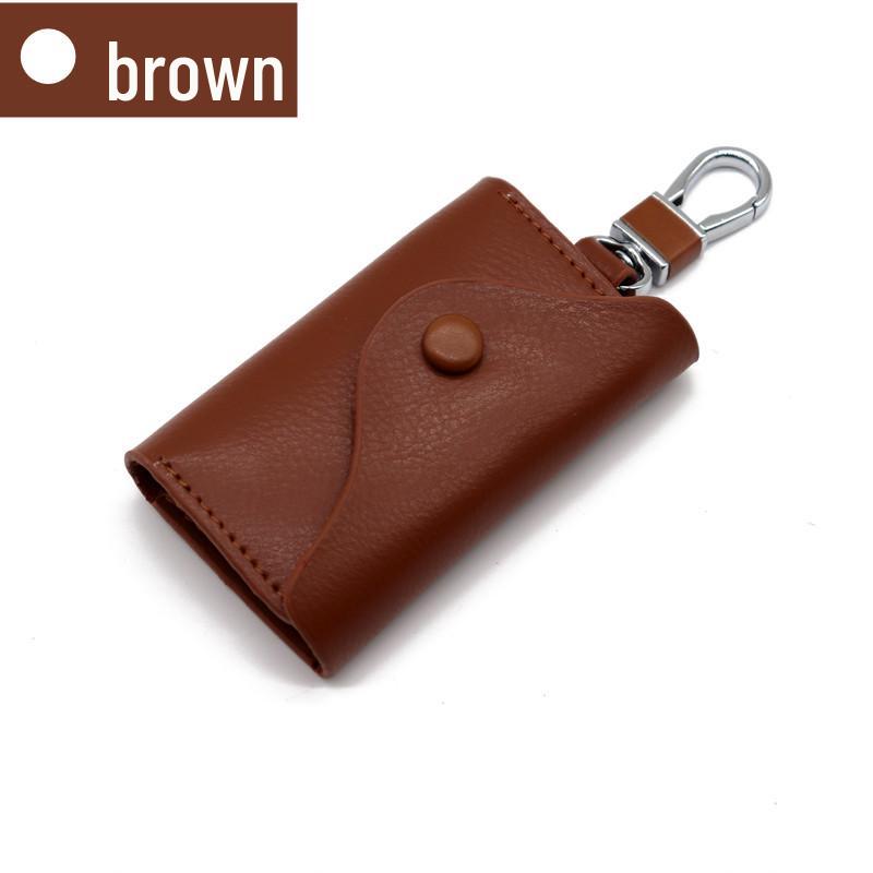 Men's Genuine Leather Large Capacity Key Holder - Multi-functional Waist Hanging Key Case for Home Use