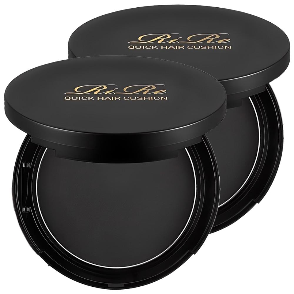

RIRE Quick Hair Cushion [01 Natural Black] Instant Root Touch-Up & Hairline Shadow 14g (Pack of 2)