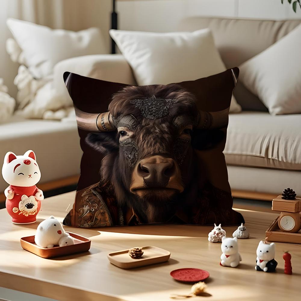 Maximalist Eclectic Animal Cushion Cover Silky Short Plush with Invisible Zipper Dustproof Sofa Pillow Cover for Home Decor
