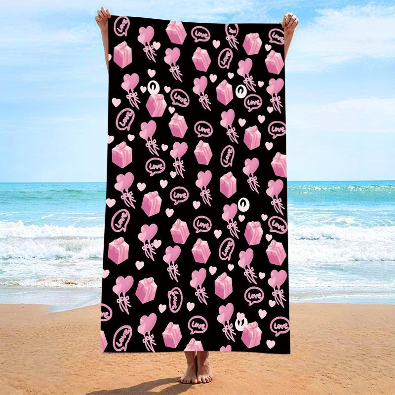 Ultra Soft Microfiber Beach Towel With Quick Dry Antibacterial Ion Print Design Pool Travel Outdoor Use