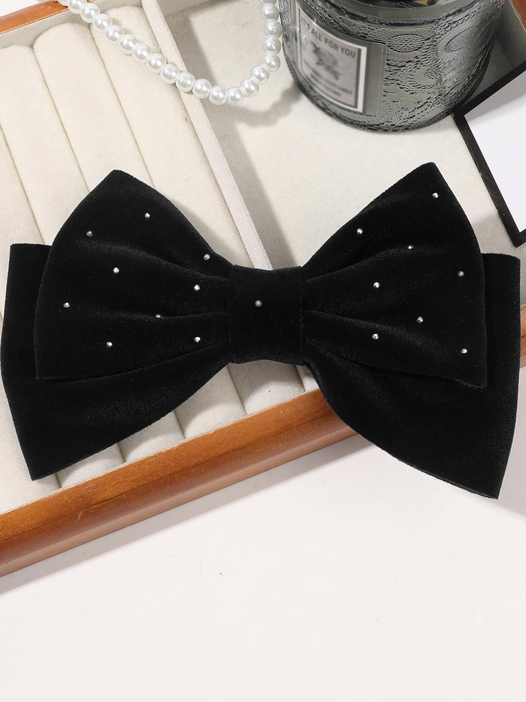 1PCS 6" Hand-made Velvet Hair Bows with diamonds Hair Accessories for Little Teen Toddler Girls Kids