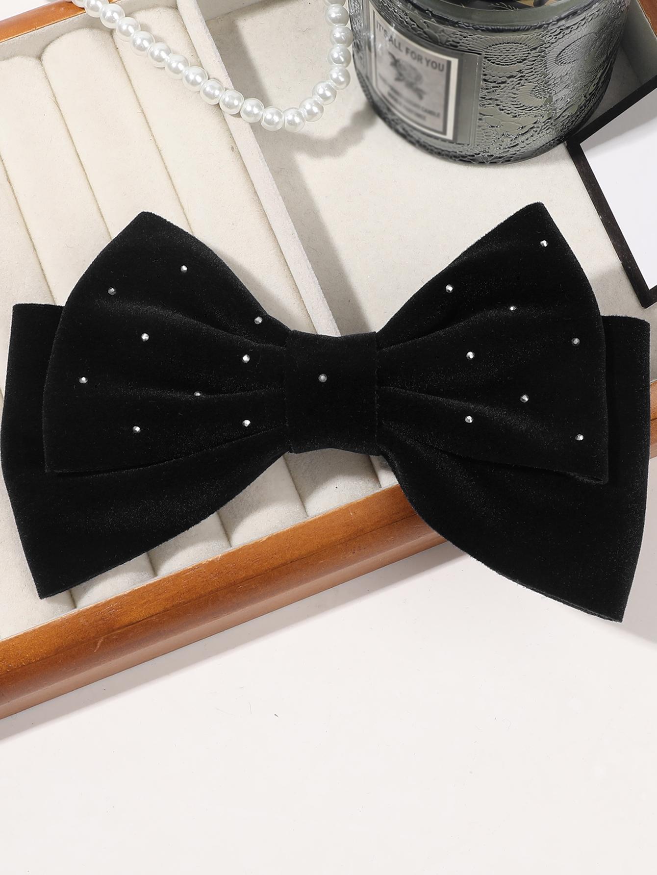 

1 шт. бархатный бант заколка-краб для волос, блестящие украшения заколки-автоматы с металлическими зажимами-слайдерами, аксессуары для волос для женщин и девушек