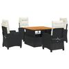 VidaXL Ensemble à Manger de Jardin avec Coussins 5pcs, Table de Terrasse, Meubles de Patio, Mobilier d'Extérieur, Noir 3277376