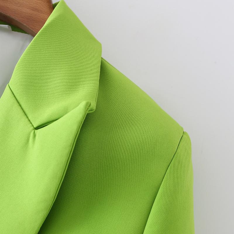 Women Parkas Fashion with Pockets Solid Double Breasted Blazer Vintage Long Sleeves Notched Neck Female Office Lady Outfits