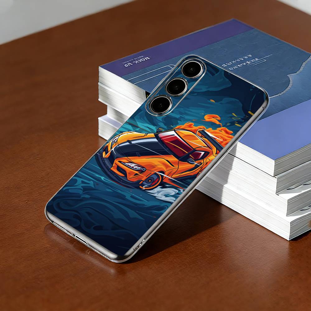 Drift Sports Car Male Mens Phone Case For SamsungA10,12,20,21S,30,31,40,50,51,52,70,71 Transparent Cover