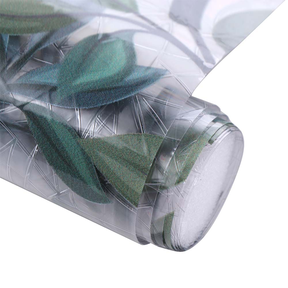 Green Leaf Window Sticker Colorful Glass Sticker INS Style Window Privacy Film Home Decoration