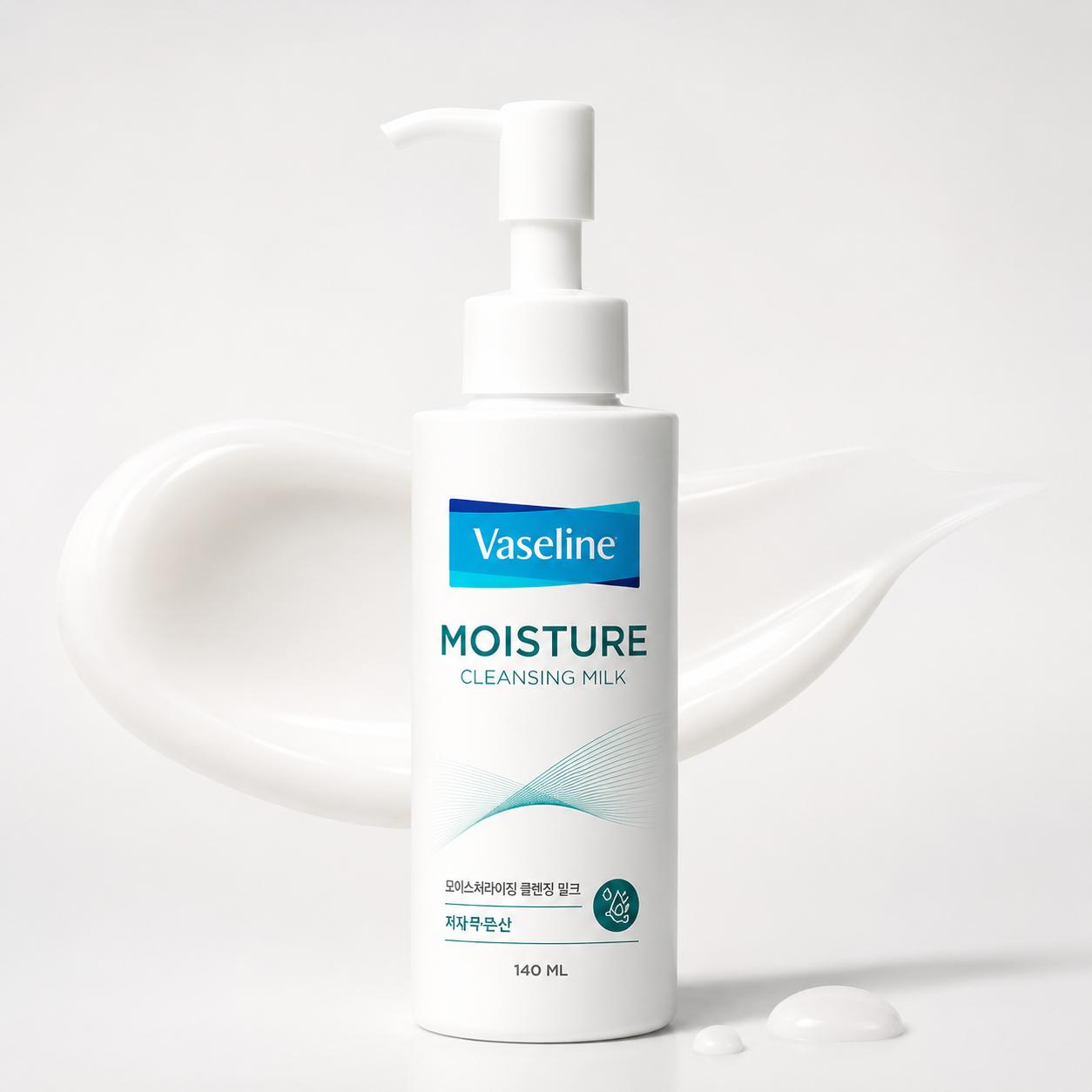 Vaseline Moisturizing Cleansing Milk 140ml Gentle Hydrating Makeup Remover Facial Cleanser