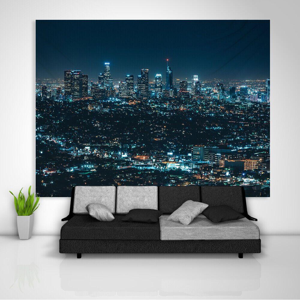 Tapestry city night wall psychedelic 75x100 чёрный