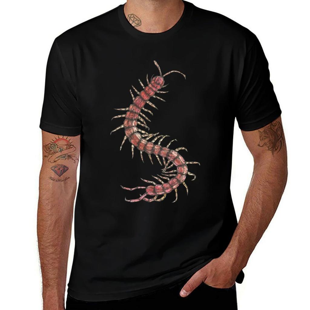 Centipede TShirt Basic Plain Short Sleeve Crew Neck Tee
