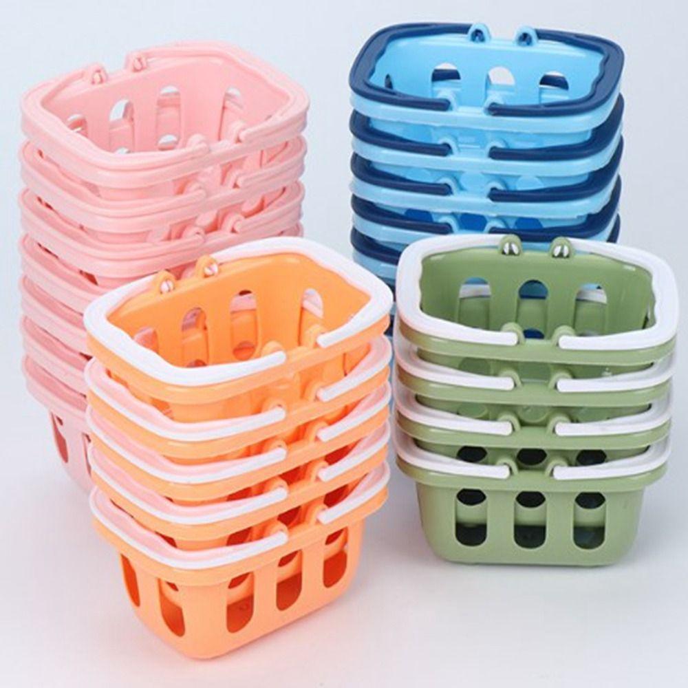 5pcs Multicolors Basket Toys Mini Shopping Hand Basket Model Doll House