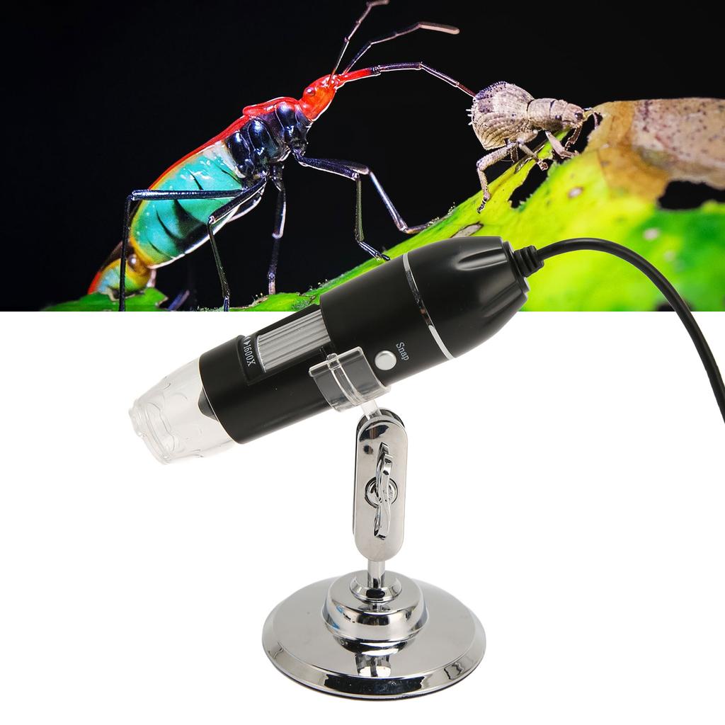 USB Digital Microscope 1600X Magnification 8 LED Portable HD Digital Microscope for Windows for OS X