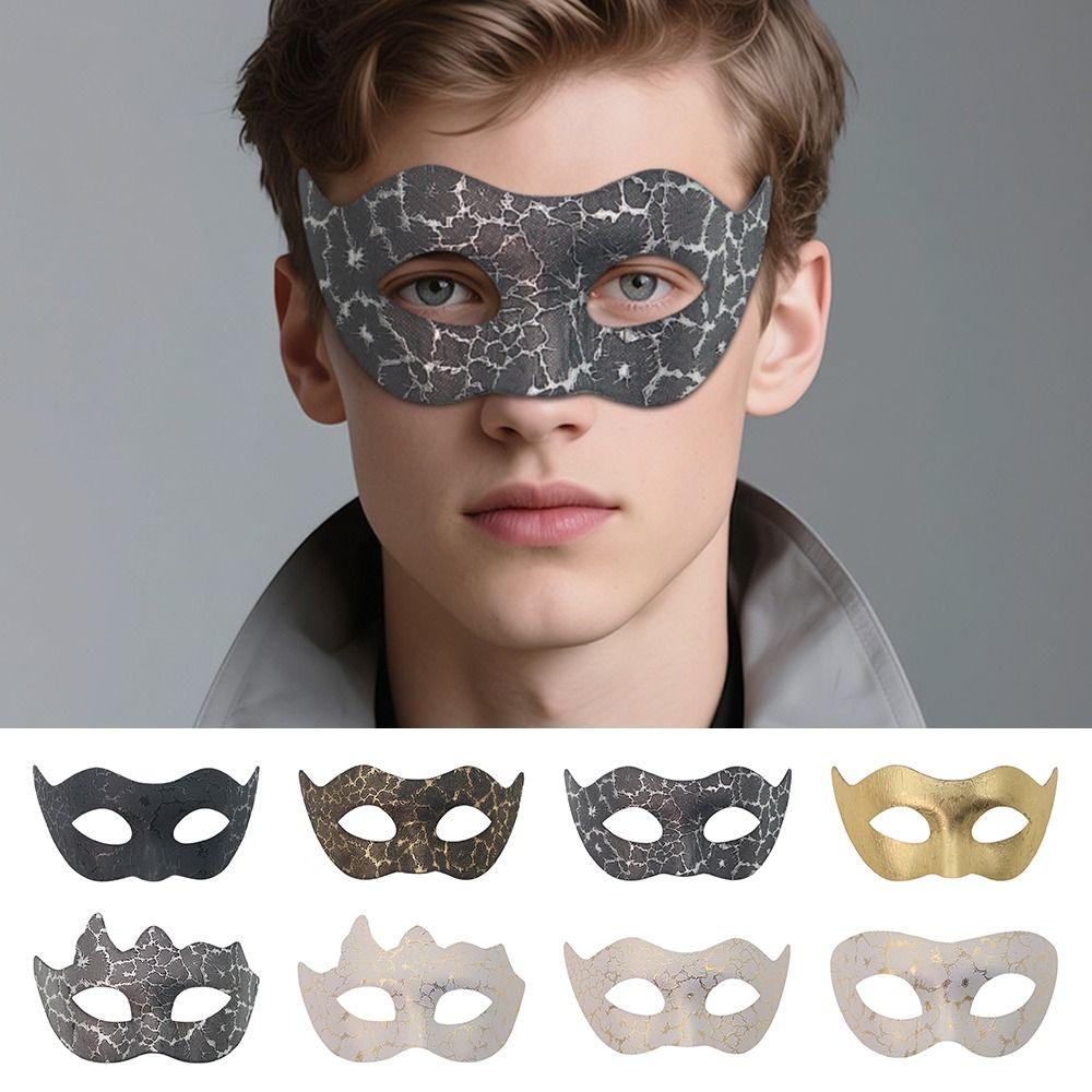 Vintage Plastic Masquerade Masks Crack Pattern Party Decoration Mardi Gras Masks 3 Styles Half Face Mask Festival Costume Party