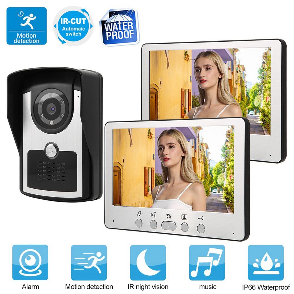 Telefone de Porta de Vídeo LCD 7" Kit Campainha Intercomunicador com Fio Sistema de Entrada Doméstica 1V2 815FC12