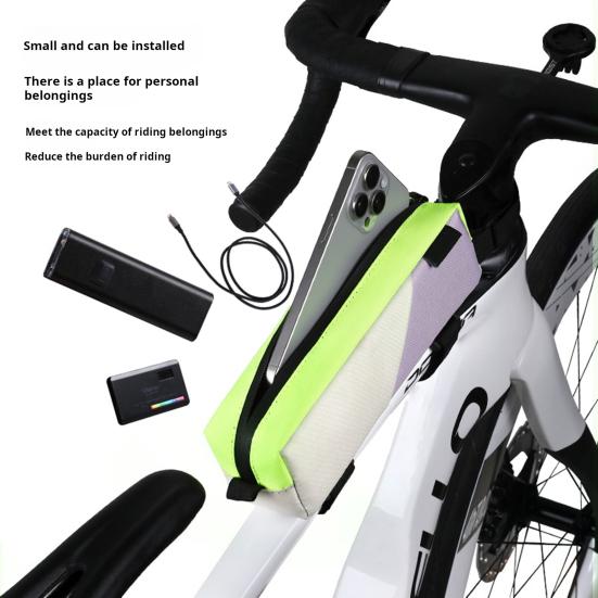Bicycle Top Tube Bag Waterproof Large Capacity Zipper MTB Road Mountain Bicycle Front Frame Storage Pouch Cycling Bike Accessories