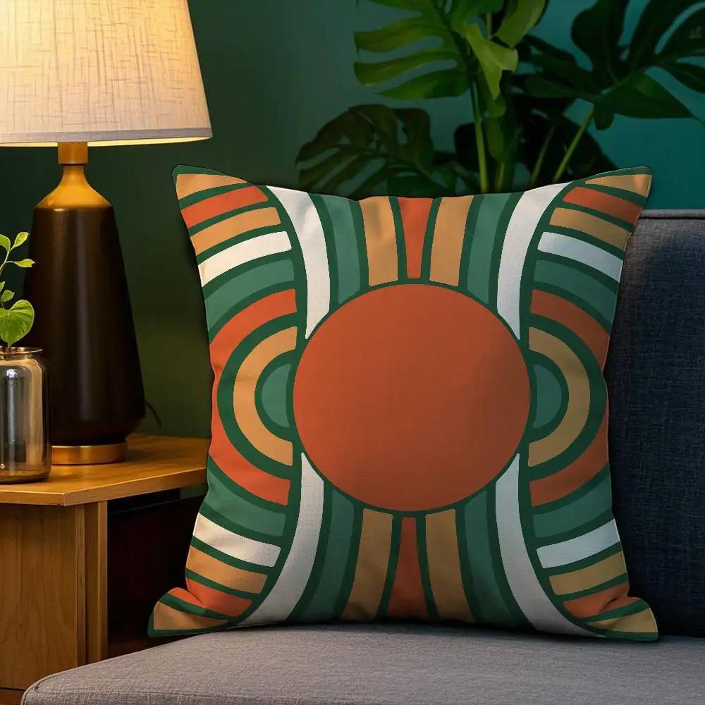 Home Decor Abstract Patterned Digital Print Pillow Covers Pattern Cushion Cover Suitable for Sofa Bedroom Car Pillow Cover