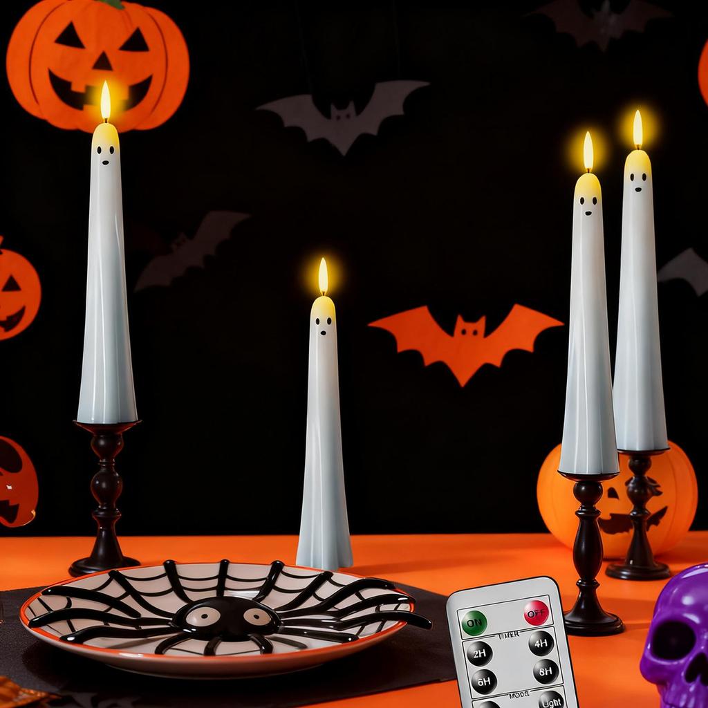 Flameless Taper Candles LED Window Candles Decoration 27cm Timer with Remote for Holiday Bedroom Table Party Celebration