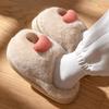 Cute Mushroom Cotton Slippers Women's Autumn and Winter New Thick-bottomed Indoor Home Bag Head Plush Slippers Women's Winter