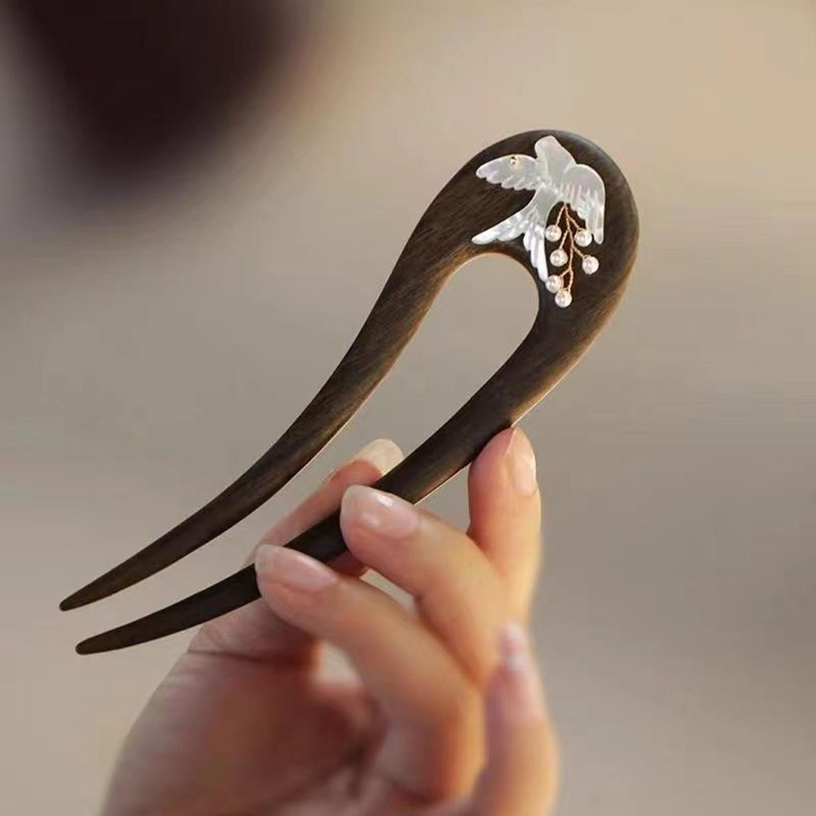 

Wood Hair Pins U Shaped Wooden Hair Pin vintage Chinese Traditional Style Hairpin for Women Long Thick Hair styling accessories
