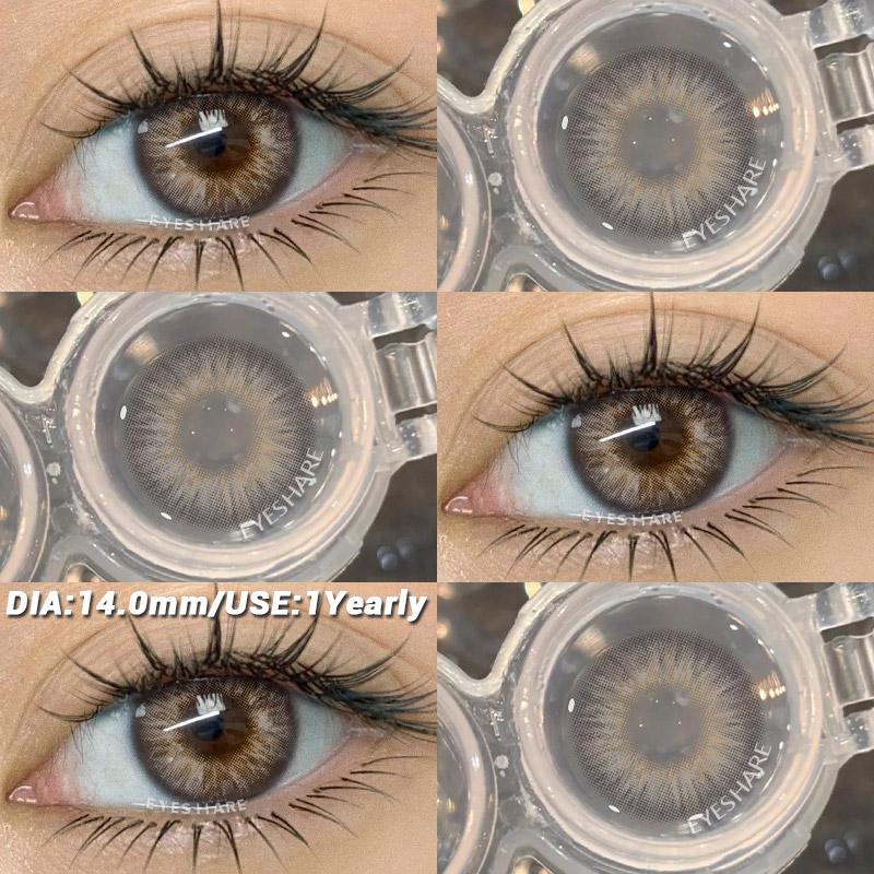 EYESHARE 1Pair Color Contact Lenses for Eyes Blue Eye Contacts Brown Natural Contact Lenses Gray Pupils Lens Yearly
