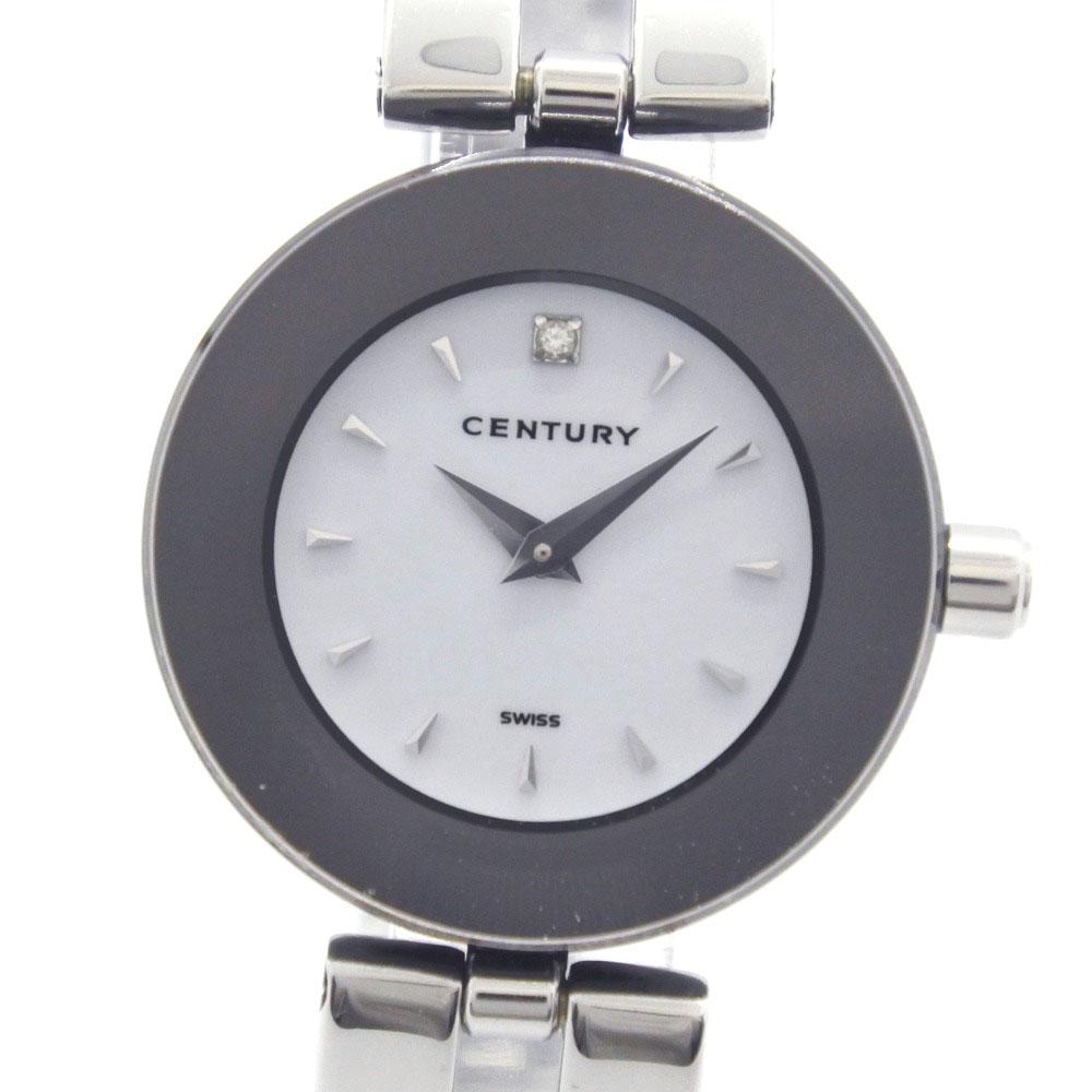 

CENTURY Time gem Watches 1P diamond WhiteDial Stainless Steel Quartz Analog display Women Used