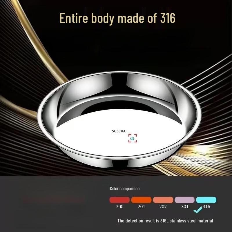 Zhi Shi Food Grade Flat Bottom Stainless Steel Dinner Plate