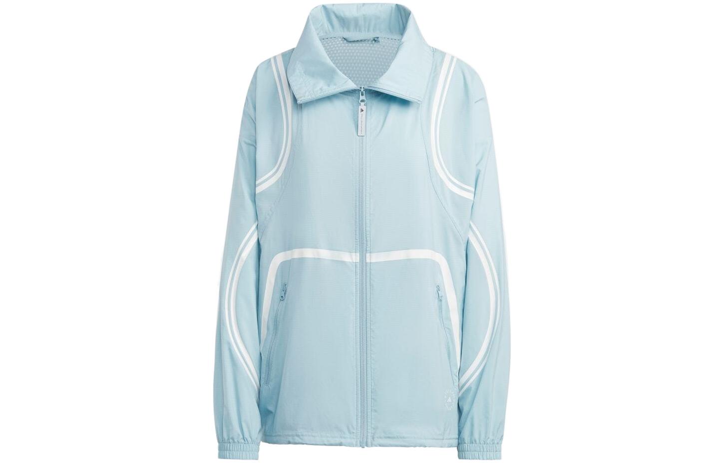 Adidas X Stella McCartney Jackets Women s Gray Blue Stand Collar Moderate Other HR6575 S