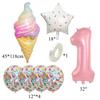 8 Pcs Donut Ice Cream Star Balloon Colorful Paper Confetti Balloon Set for Baby Shower Girl's Donut Birthday Party Decorations