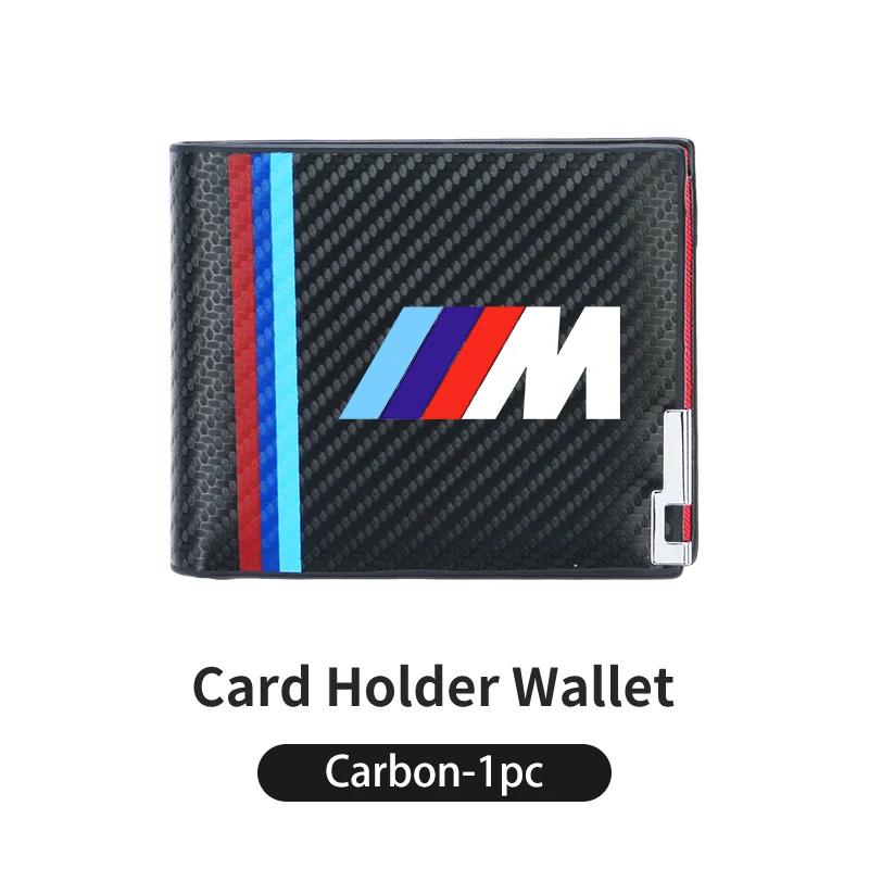 BAGD7 Car Sticker Men Wallet Carbon Fiber Coins ID Credit Card Holder License Passport Bag Gift For BMW 1 2 3 4 5 7 Series X1 X2 X3 X4