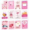 26-Piece Valentine's Day Foldable Greeting Cards with Envelopes Pink Heart-Shaped Postcards DIY Gift Cards Wedding Decorations