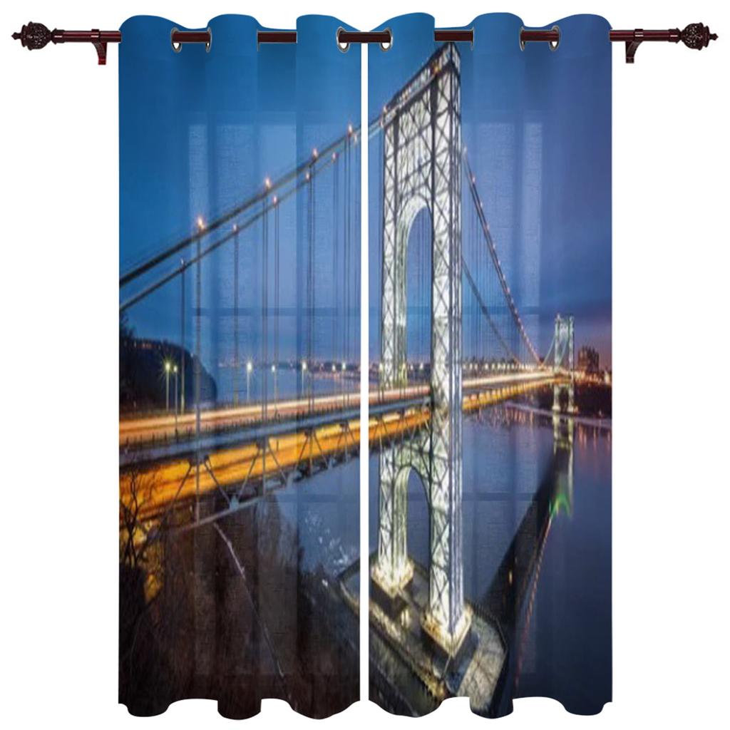 Night Panorama City Luxury Home Curtains Modern Home Supplies Living Room Bedroom Custom Curtains