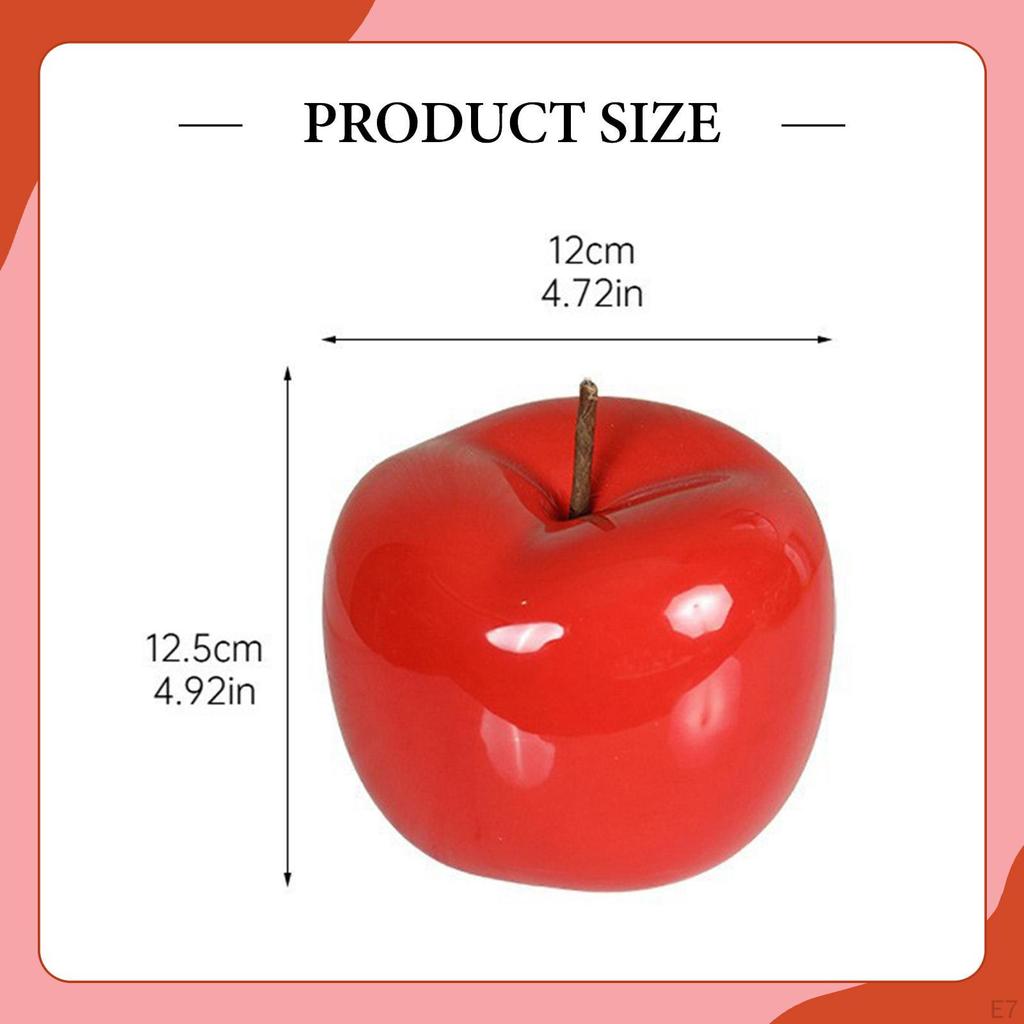 Statue Ceramic Apple Ornament Art Craft Figurine Tabletop Fruit Sculpture Decorative Iron