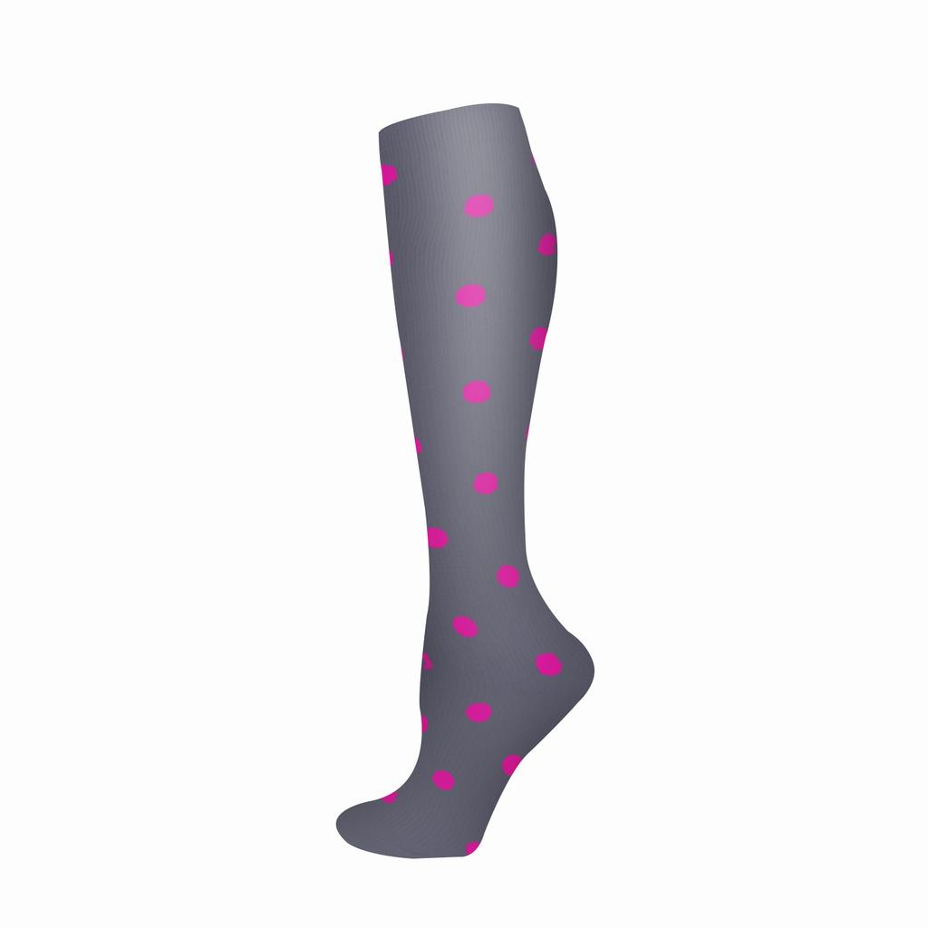 Compression Socks Small Dots Stripe Candy Color Varicose Vein Nurse Sports Running Calf Pressure Stockings Protect Feet Support