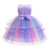 Cross-border Foreign Trade Unicorn Girl Princess Dress Fluffy Yarn Colored Cake Dress Dress Performance Dress BB03