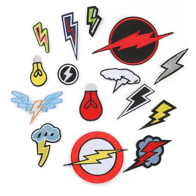 Embroidery Badge Personalized Lightning Adhesive Patch Sticker Clothing Accessories Shoes and Hats Luggage Accessories Cloth Sticker