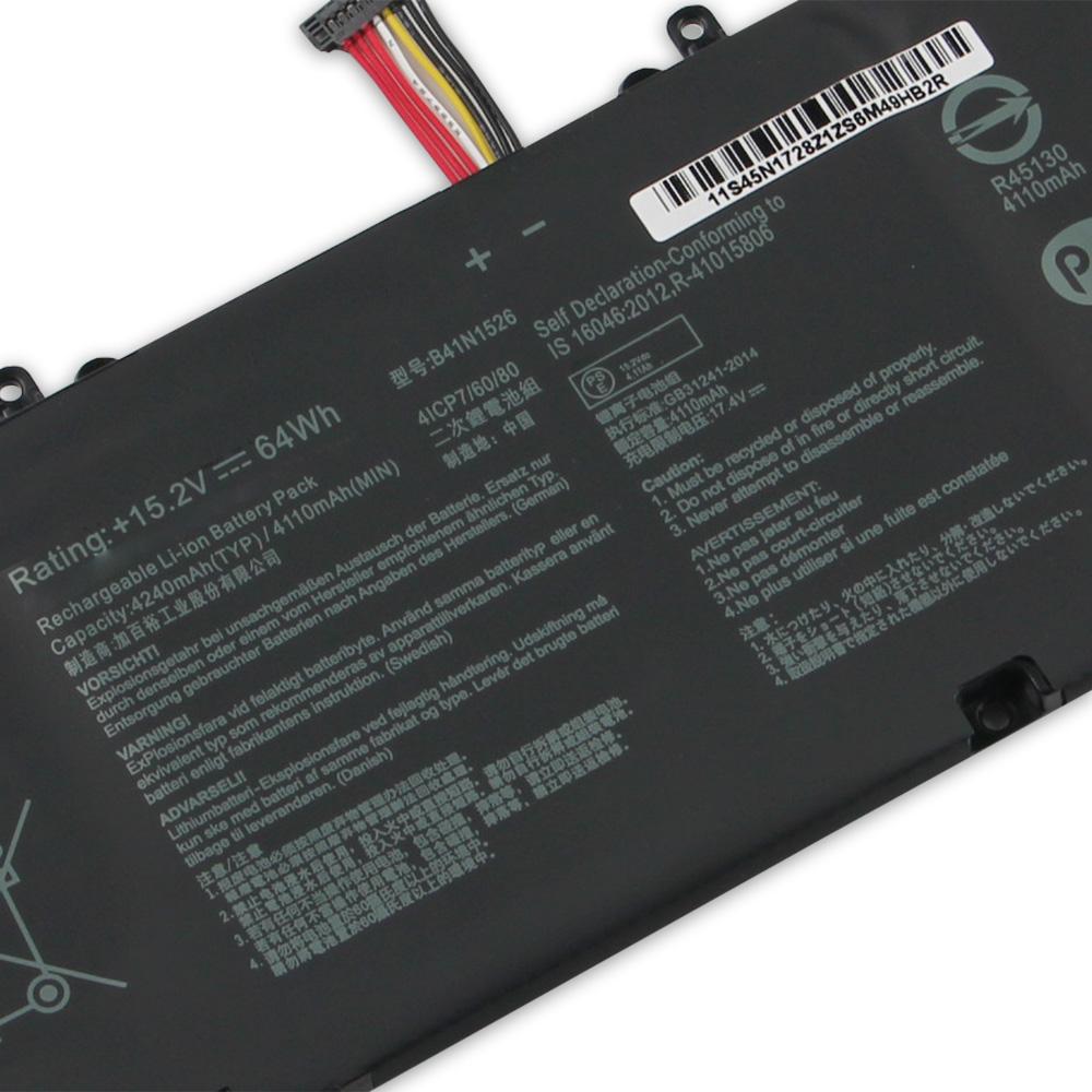 Premium Quality Battery For ASUS FX60VM GL502 ZX60V FX502VM GL502VT GL502VM S5VS S5VM S5VT6700 FX60VM ZX60VM B41N1526 Laptop Battery 4240mAh