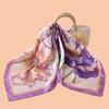 1pc Sweet Large Flower Print Silk Satin Square Scarf Women's Hair Accessory Spring New Versatile Belt Bag Decoration Heads