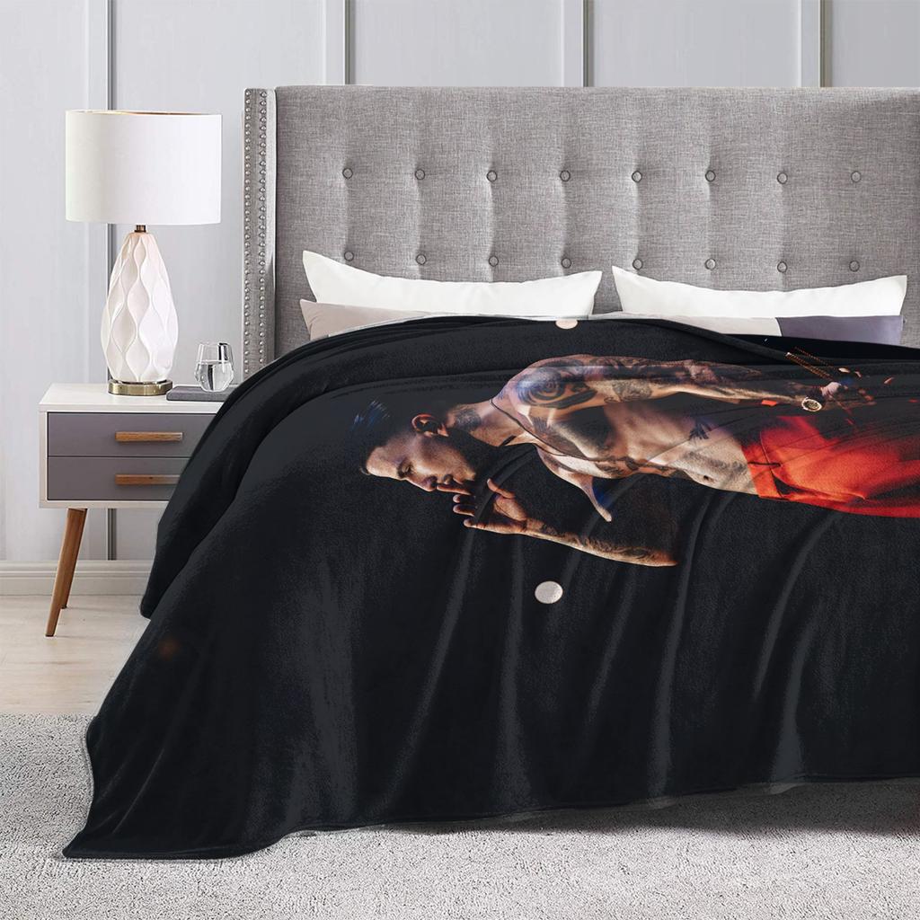 Soft Warm Blanket Travel Office Rauw Alejandro Singer Rapper Throw Blanket Flannel Bedspread For Couch Chair Sofa Bed Sofa Bed
