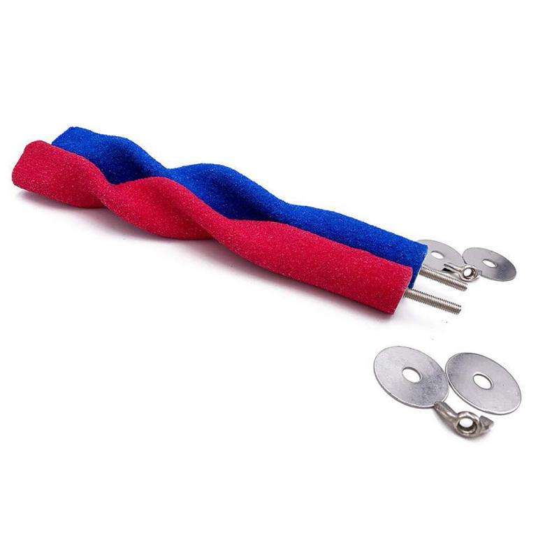 Parrot Station Rack Wave Shape Quartz Sand Surface Grind Twist Stand for Pet Birds Toy