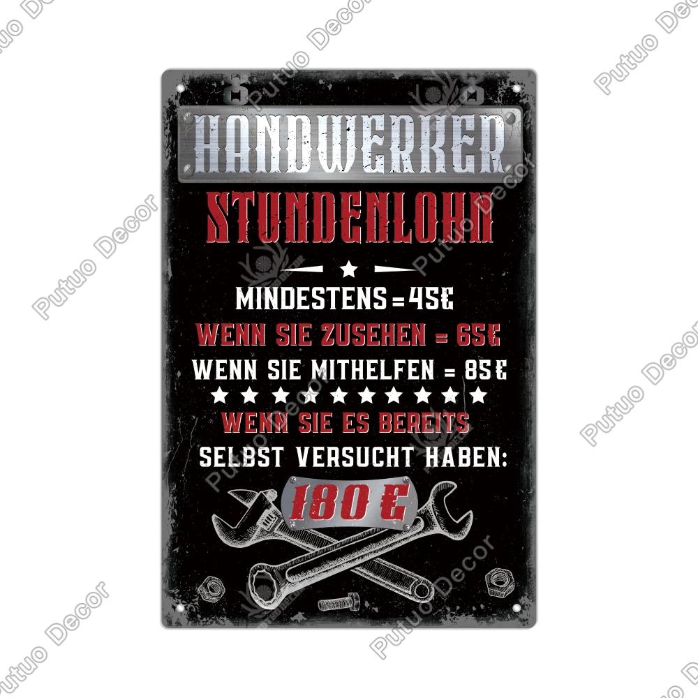 Putuo Decor Vintage German Metal Tin Sign  Rustic Wall Art for Home Office Cafe Farmhouse  Perfect Gift for Friends  Unique Deco