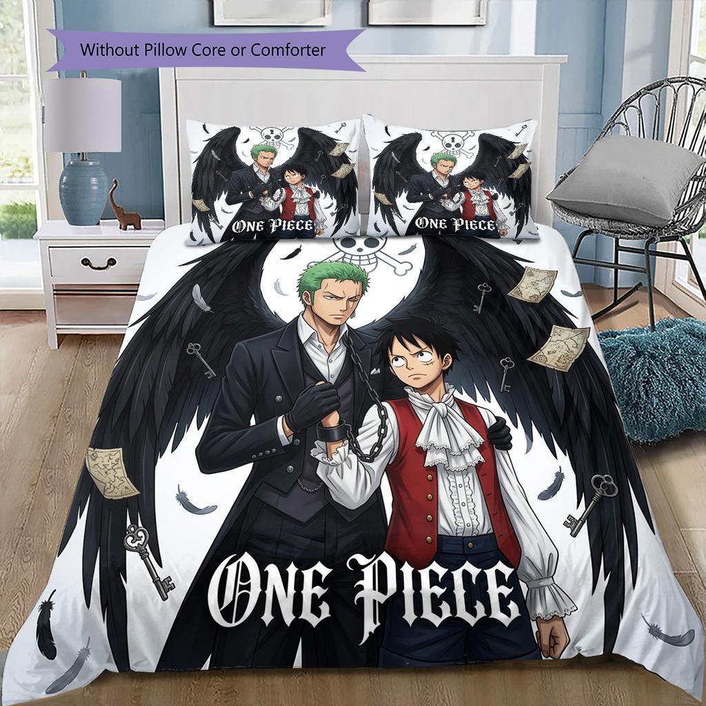 One Piece Pattern Bedding Quilt Set Quilt Cover Pillowcase Home Birthday Gift(1 * duvet cover + 2 * pillowcase, without core)