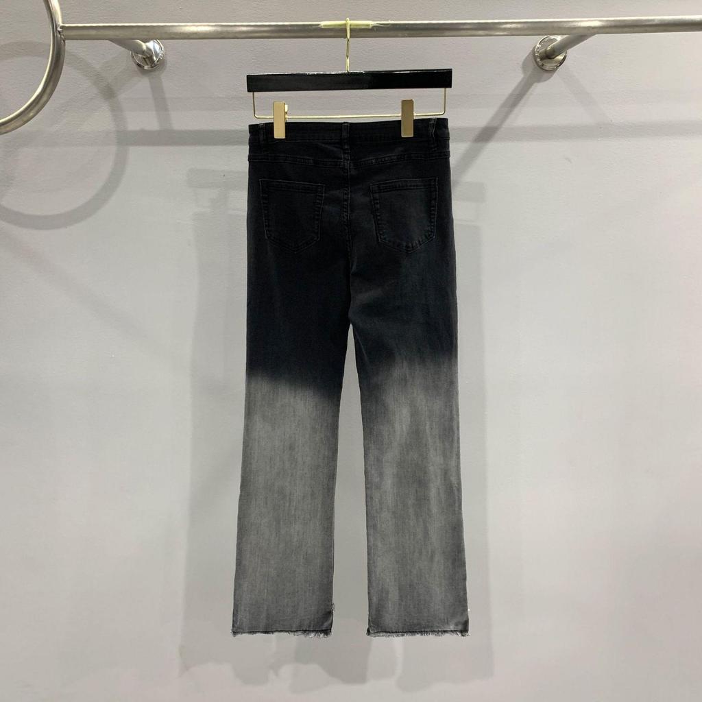 SUBHUMAN Women's 2023 Gradiented Black-Gray Slim Denim Trousers