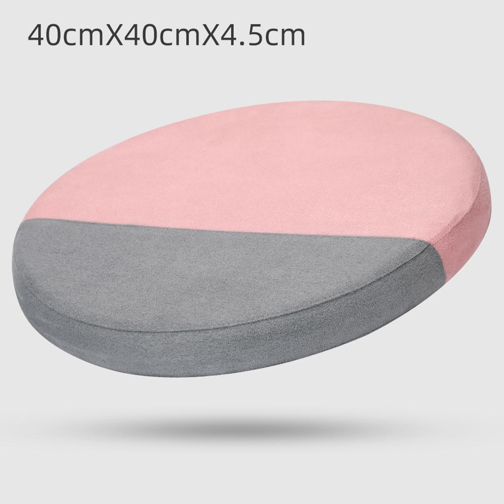 Round Stool Cushion Pad Memory Foam Meditation Pillow Matrress 33cm - Pink Gray