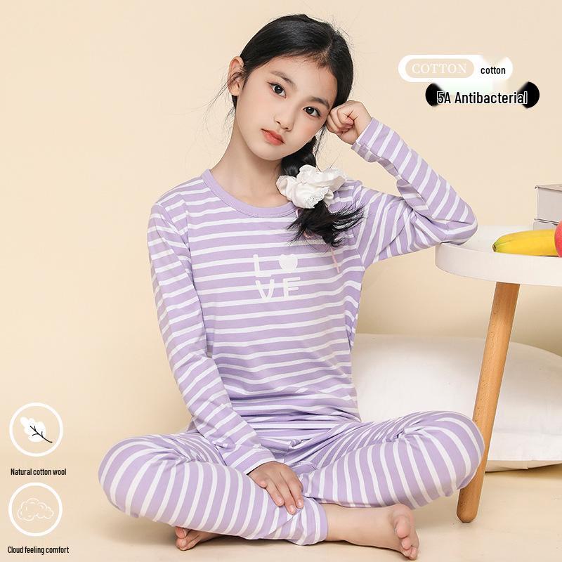 

Дівчачий осінній комплект теплої білизни з лайкри та бавовни - Студентський светр-піжама для підлітків 160 cm