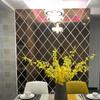 3D Diamond Splicing Mirror Wall Sticker Acrylic Decoration Removable Mirror Glass Sticker Background Wall Decoration 17pcs
