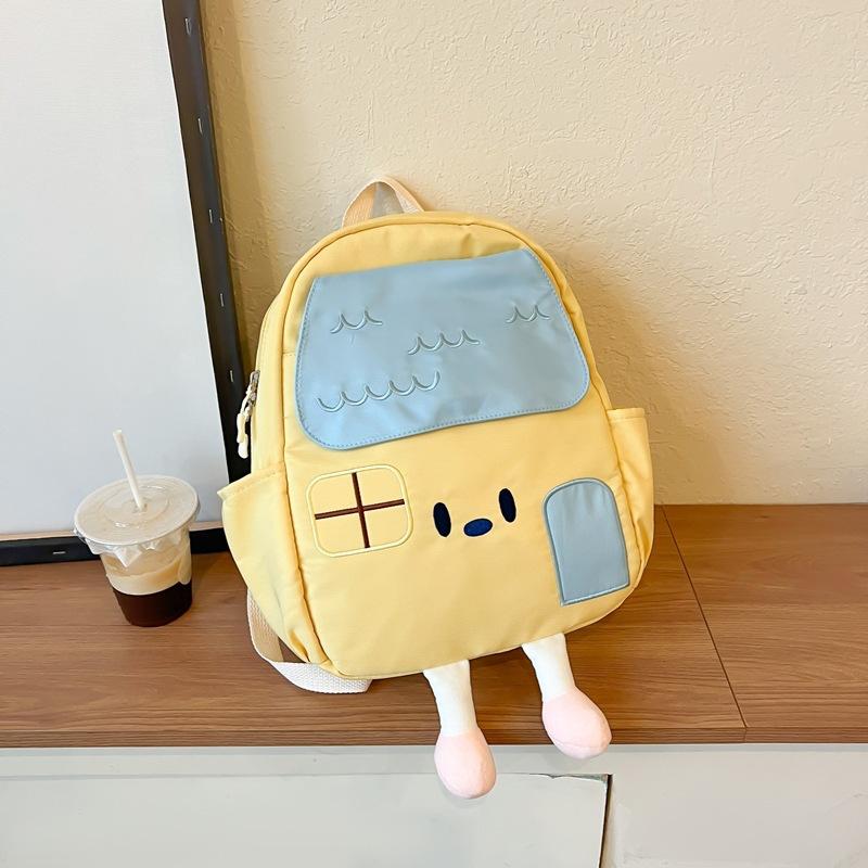 Schoolbag Cartoon Boys and Girls Kindergarten Backpack Size Children's Schoolbag Three-dimensional Splicing Color House Model Going Out Backpack