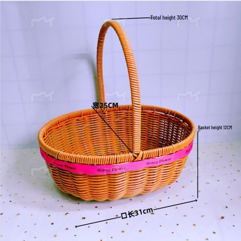 Yuzhuxun Handmade Ceramic Oval Decorative Basket